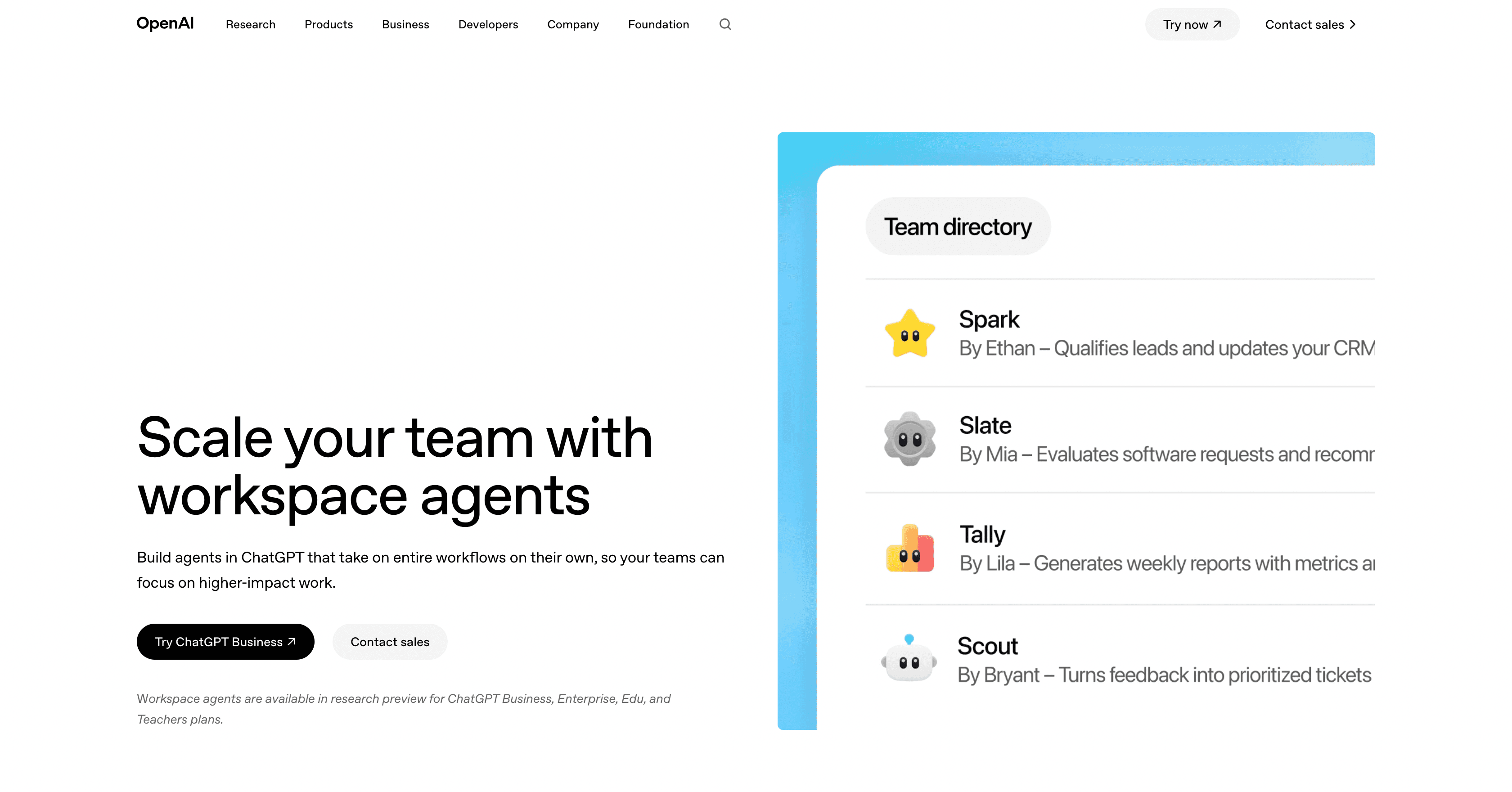 OpenAI Workspace Agents interface screenshot